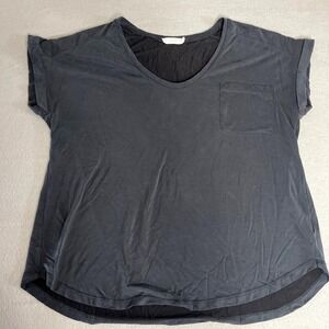 Oversized Faded Black Pocket T-Shirt Boho Festival